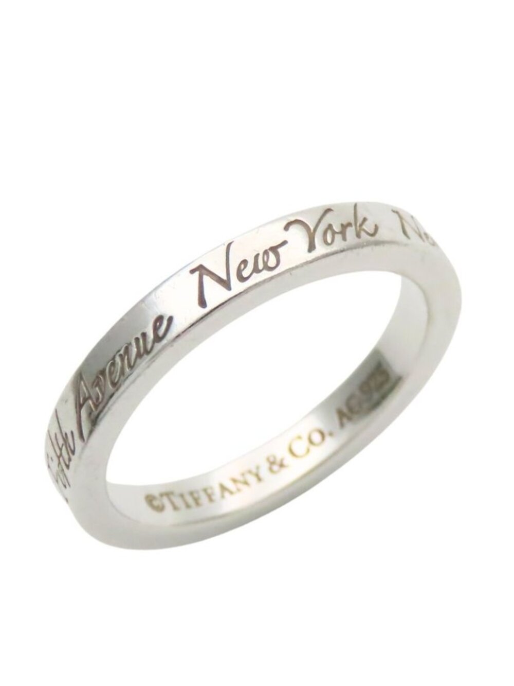 Tiffany & Co Ring Notes Narrow New York Silver Standard - Picture 1 of 10